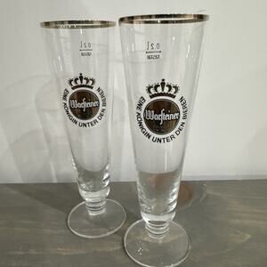 WARFTEINER .2 Litre Pilsner German Beer Glasses SET OF 2